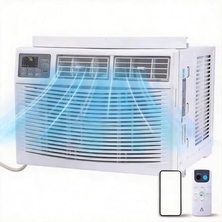12000 BTU Window Air Conditioner 115V, Fastcooling for 550 Sq.Ft Room, Wi-Fi Enabled Remote Control, Reusable Filter, Perfect for APT, Living Room, Office, Kitchen