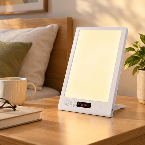 12000 Lux Bright Light Sunrise Alarm Clock with App Control, UV-Free Full Spectrum Lamp