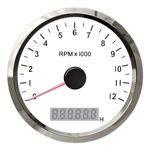12000 RPM Car Boat Tachometer Engine Tacho Gauge With LCD Hour Meter Digital Display Tachometer For Truck Motorcycle ,Easy to Install