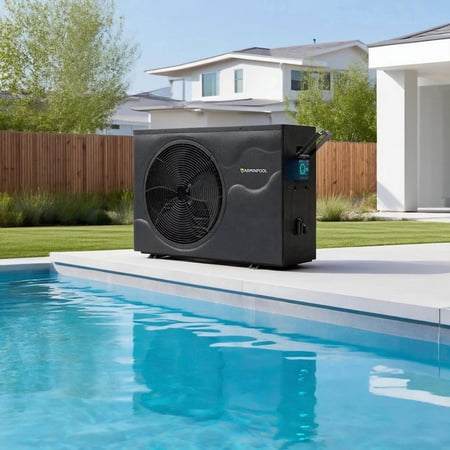 120000 BTU Inverter Pool Heat Pump, All-DC Technology Electric Heater for In-Ground Pools up to 33000 Gal, WiFi & App Remote Control, Smart Multiple Protection for Year-Round Swimming