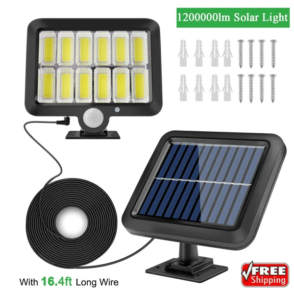 1200000Lm Led Solar Street Light Security Flood Lamp Motion Sensor Outdoor Wall