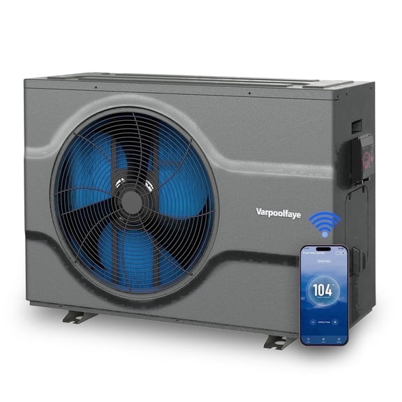 120000BTU Pool Heat Pump with Smart Invert, up to 33,000 Gals In and Above Ground Pools, Energy Efficient Electric Pool Heater with WiFi Capable Smart Timer,240V