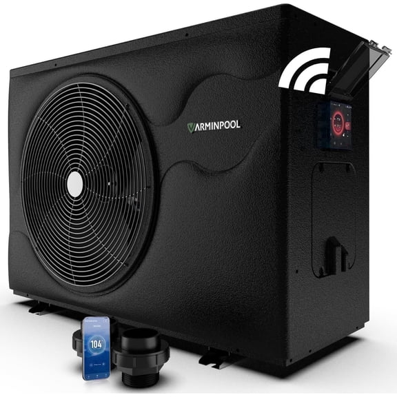 120000BTU Pool Heat Pump with Smart Invert Tech, for up to 33,000 Gals In and Above Ground Pools, Electric Pool Heater with WiFi Capable Timer, Heat & Cool Mode, 240V