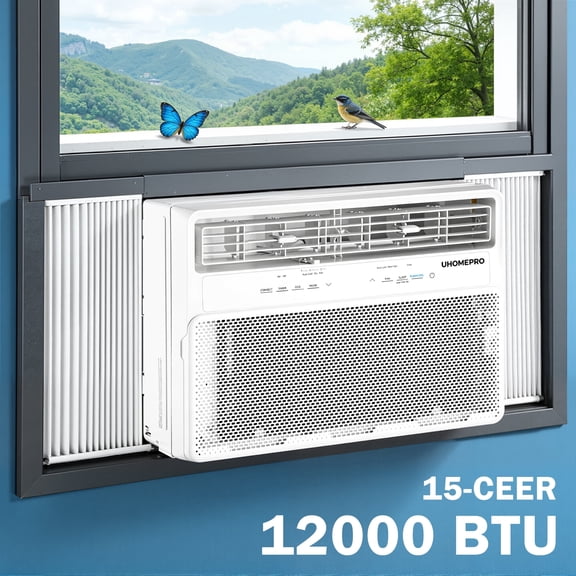 12000BTU Window Air Conditioner, Fast Cooling Window AC Unit with Dehumidifier, Super Quiet AC APP/WIFI Control, Energy Saver&Sleep Mode, 4-Way Airflow, 24H Timer, Fresh Air Vent for 550SQ.ft