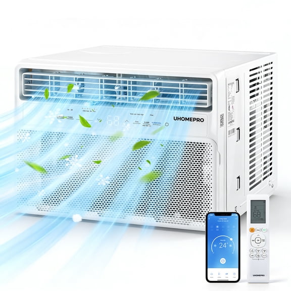 12000BTU Window Air Conditioner, Fast Cooling Window AC Unit with Dehumidifier, Super Quiet AC APP/WIFI Control, Energy Saver&Sleep Mode, 4-Way Airflow, 24H Timer, Fresh Air Vent for 550SQ.FT