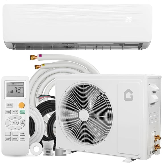 12000BTU Mini Split Ac/Heating System,19 SEER2 115V AC Unit Cools Rooms up to 750 Sq. Ft, Q Panel Indoor Unit Split Air Conditioner,Energy Efficient Inverter AC w/Heat Pump,Low Noise (42 db)
