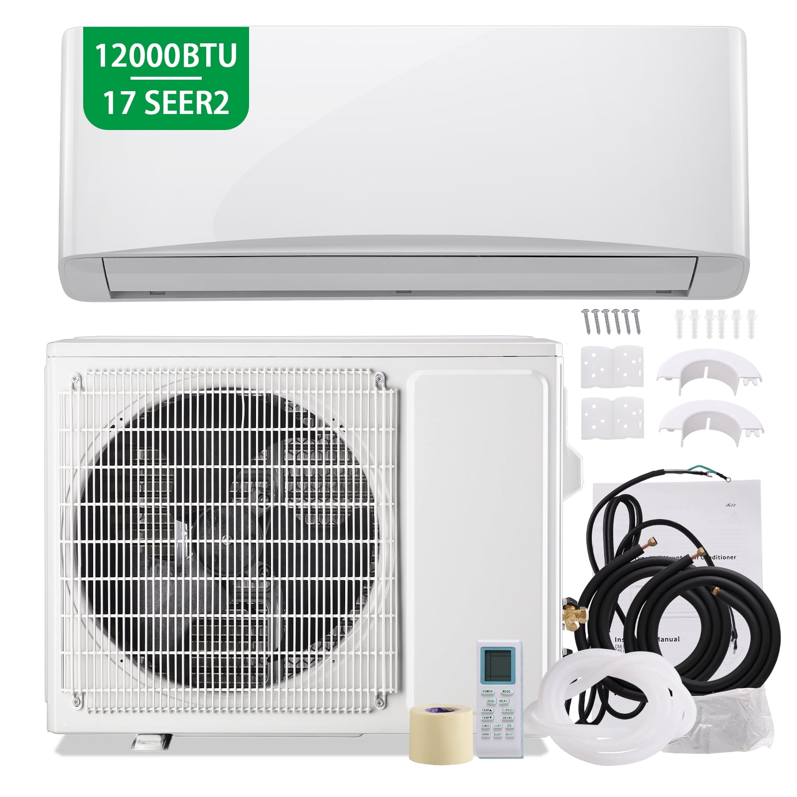 Mini Split Sign Control 12000 BTU Mini Split Air Conditioner& Heater, 17 SEER2 Energy Saving ...
