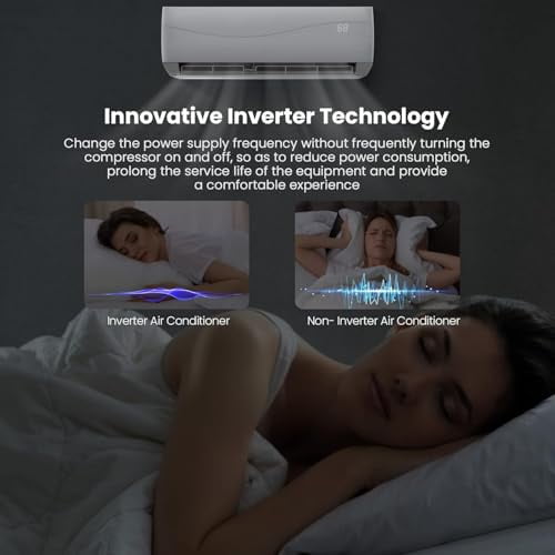 12000BTU split air conditioner, wall mounted, cooling and heating, energy saving, with remote control, temperature control area 750 square feet