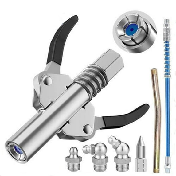 12000PSI Professional Grease Gun Coupler Quick Release Lock Oil Injection Nozzle