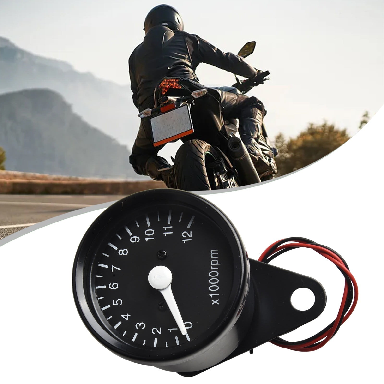 12000RPM Universal LED Motorcycle Tachometer Speedometer Gauge MotorBike Motorcross Retrofitting The Instrument Cluster