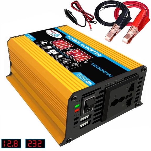 12000W Portable Car Inverter: DC12V to AC220V Power Transformer with USB Output