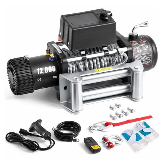 12000lbs Winch Electric, 85ft Steel Cable, 12V Winch for Jeep, ATV, UTV & Truck - Wireless Remote, Heavy Duty Motor for Off-Road Recovery & Lifting