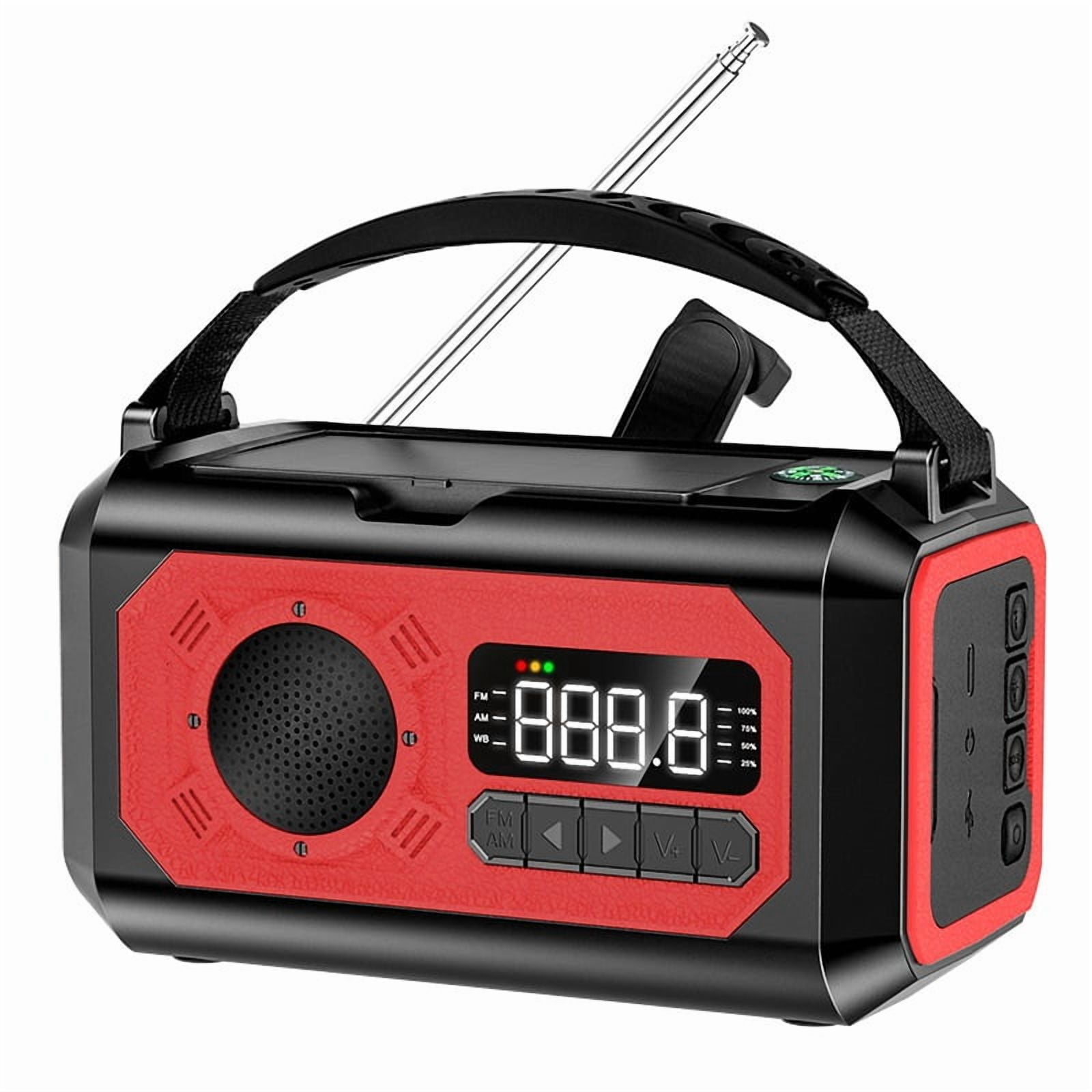 12000mAh Emergency Radio Multifunction Radio Hand Crank Solar AM/FM/NOAA Weather Radios with LED Flashlight Power Bank Charger ,Listen Anytime, Anywhere
