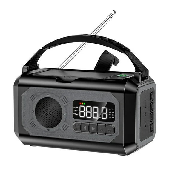 12000mAh Emergency Radio Multifunction Radio Hand Crank Solar AM/FM/NOAA Weather Radios with LED Flashlight Power Bank Charger ,Easy to Operate
