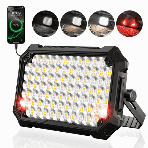 Rechargeable Led Work Light 10000LM 12000mAh, Portable Magnetic Work Light with Hook, 4 Modes Waterproof for Garage, Car Repair, Mechanics,Camping lights,Emergency Lanterns for Power Outages