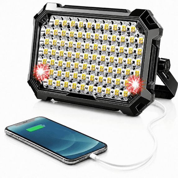 Rechargeable Led Work Light 10000LM 12000mAh, Portable Magnetic Work Light with Hook, 4 Modes Waterproof for Garage, Car Repair, Mechanics,Camping lights,Emergency Lanterns for Power Outages