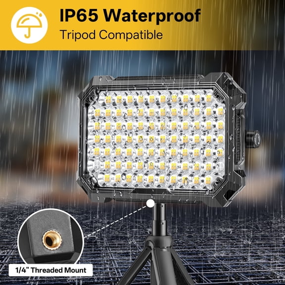 Rechargeable LED Work Light 12000mAh 10000LM, Portable Magnetic Work Light with Hook, 4 Modes Waterproof Rechargeable Work Light for Garage, Mechanics, Car Repair, and Camping