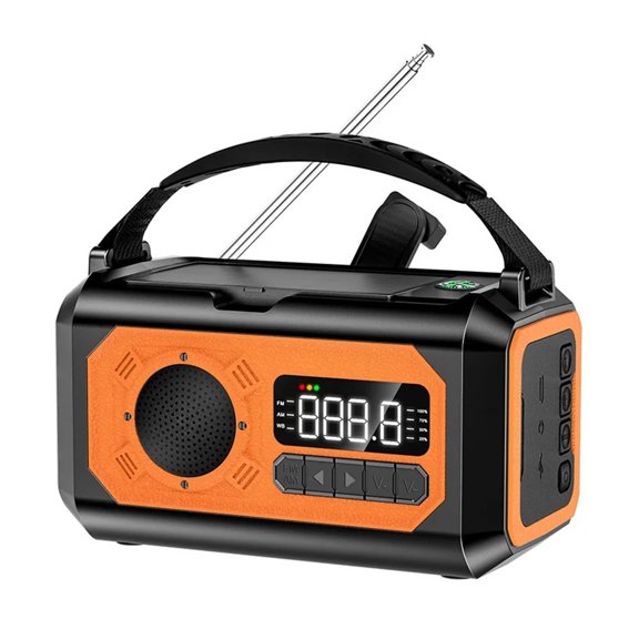 12000mAh Weather Alert Radio Solar Hand Crank Multifunction Radio Flashlight Power Bank For Outdoor Survival ,Easy to Operate