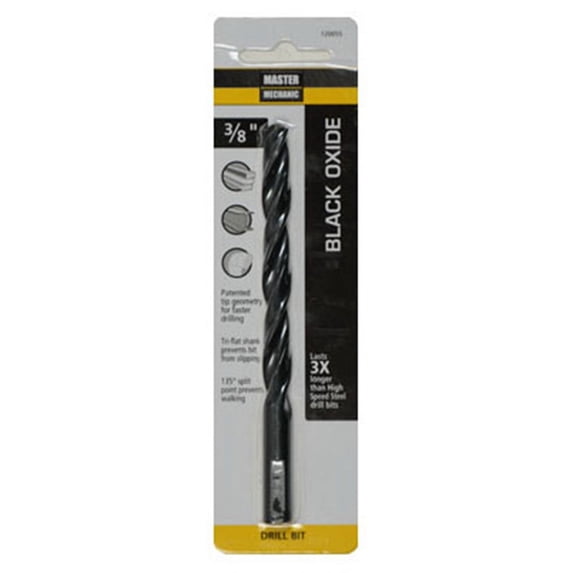 120055 Black Oxide Drill Bits, 135 Split Point, 3/8 x 5-In. - Quantity 1