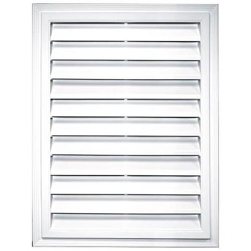 White 18" x 24" Rectangular Gable Vent with Wood Grain Finish