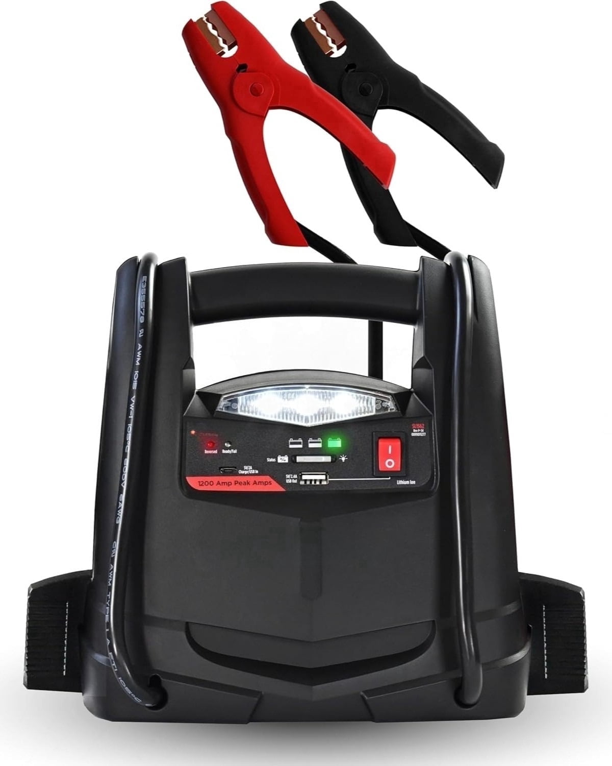 1200A Lithium Car Battery Jump Starter and Power Station, 4-in-1 Solution, 150-PSI Air Compressor, 2.4A USB Charging, for 12V Power Sport, Automotive, and Marine Batteries, SL1562