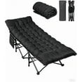 thumbnail image 1 of 1200D Double Layer Oxford Camping Cots for Adults, Folding Cots for Sleeping with Mattress, Outdoor Folding Bed with Carry Bag for Camping, Black, 1 of 6