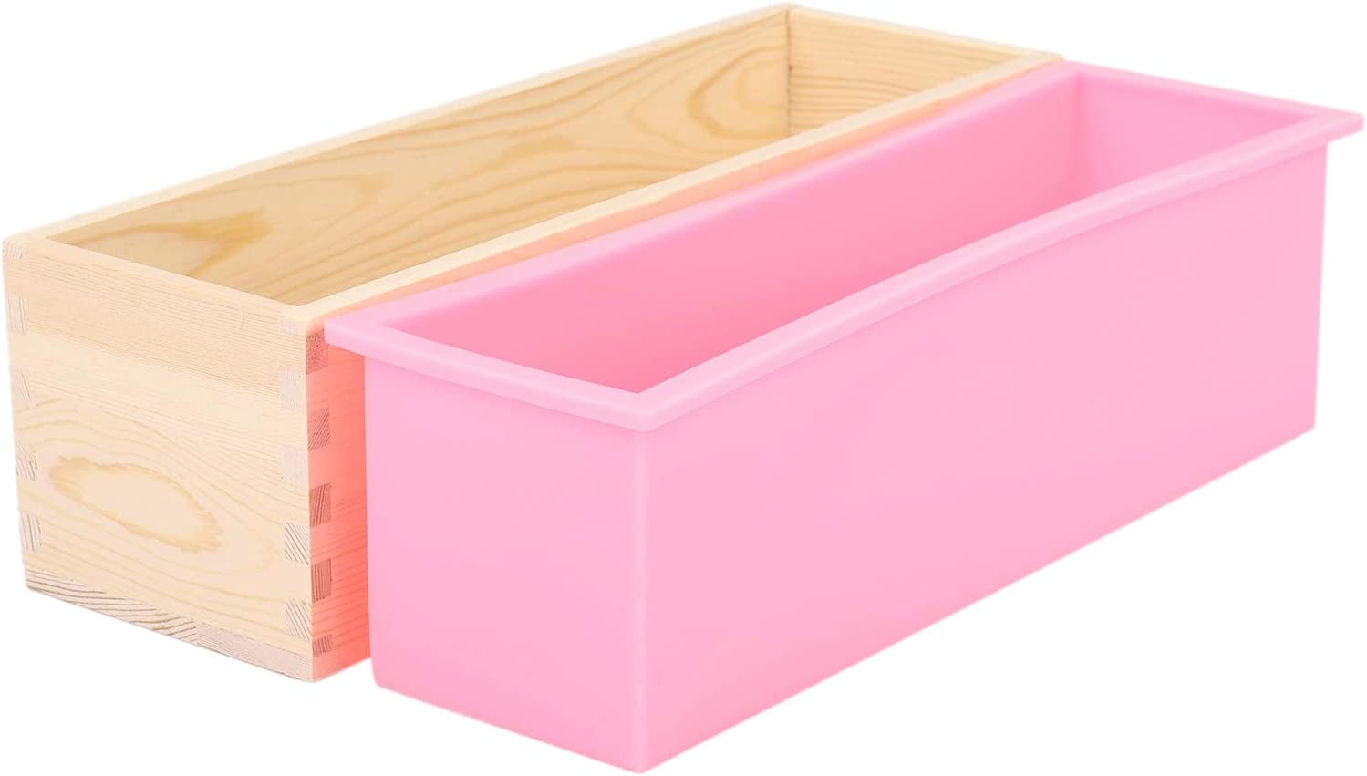 1200G DIY Soap Wooden Soap Mold Box Silicone Liner Rectangular Loaf Swirl Soap Mold Tool DIY