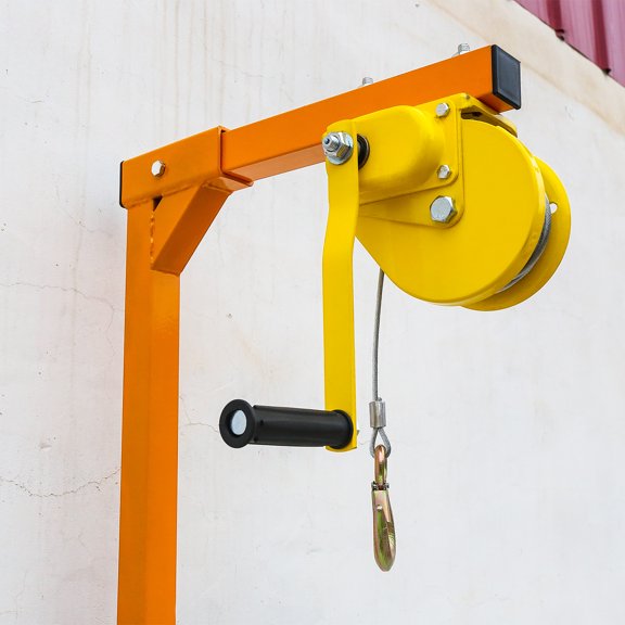 1200LBS Heavy-Duty Air Conditioner Hoist Hand Winch with Bracket, Ideal for Outdoor Installation, Maintenance, Construction Safe and Efficient Lifting