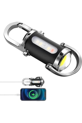 1200LM Super Bright Mini Keychain Flashlight - USB-C Rechargeable Waterproof LED Torch, Tactical Aluminum Body for Camping & Emergencies