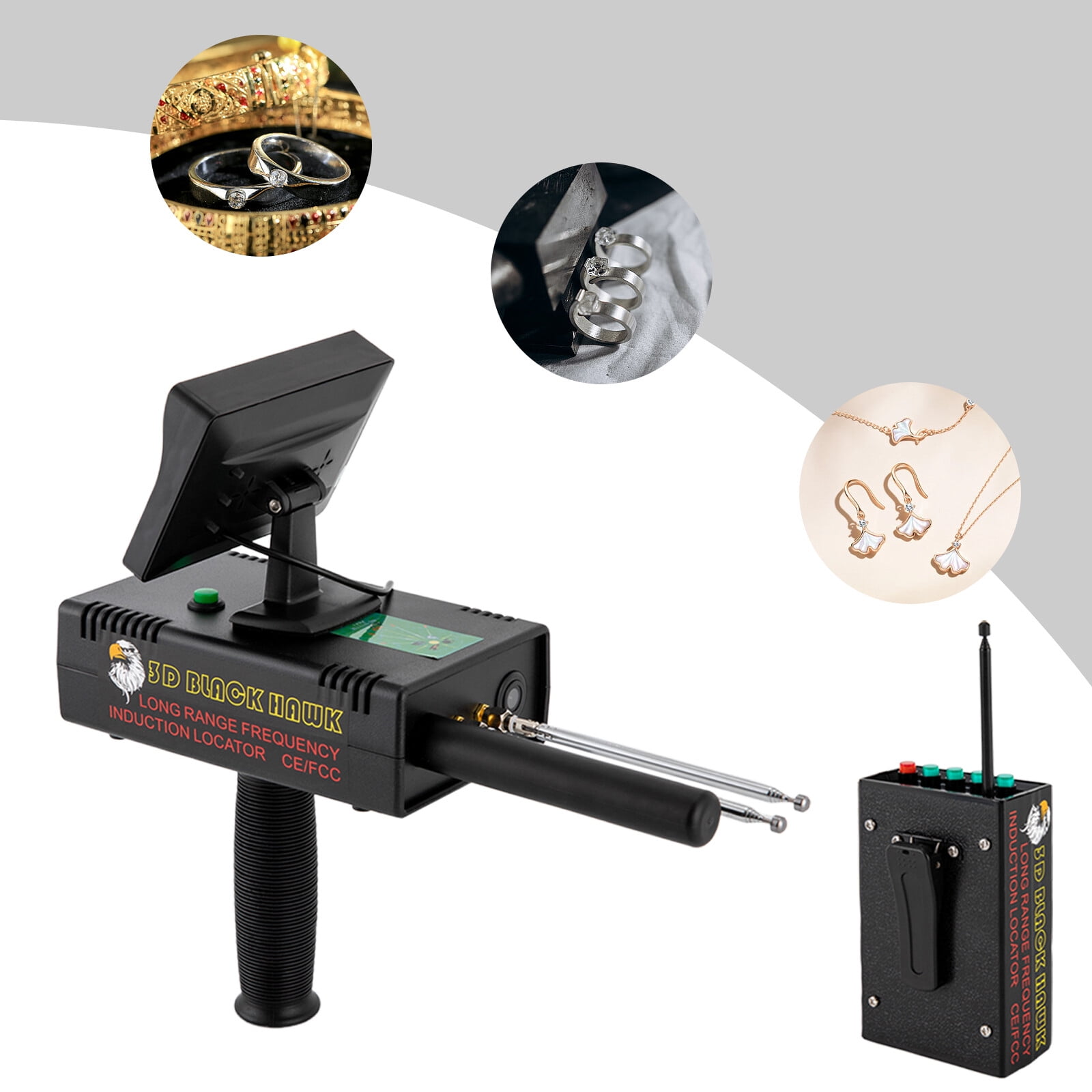 PEAKORA1200M Long Range Metal Detector with LED Display for Treasure Hunting