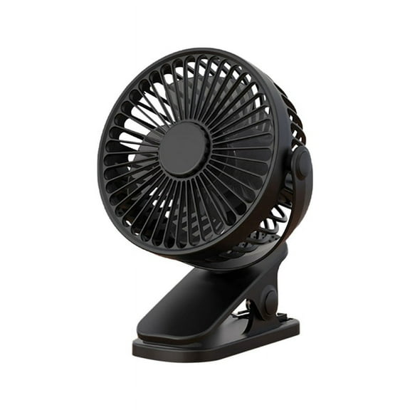 1200Mah Summer Clip-on Fan Portable Automatic Oscillating Rechargeable High Wind Power for Student Black