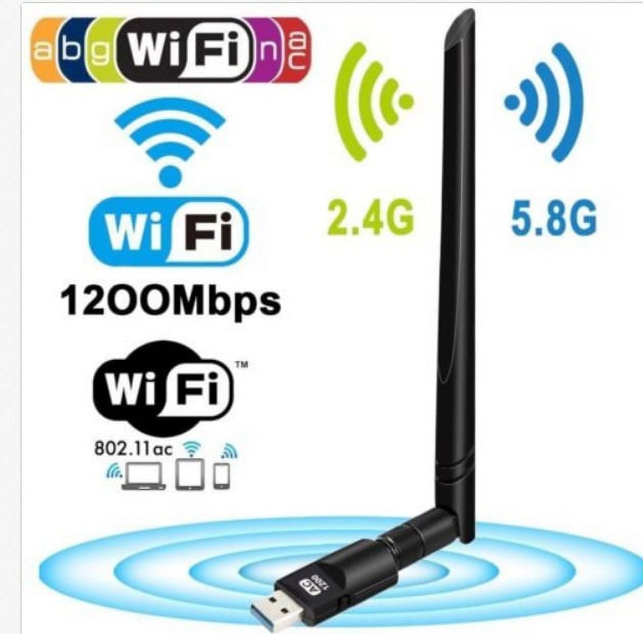 1200Mbps Long Range AC1200 Dual Band 5GHz Wireless USB 3.0 WiFi Adapter  Antennas 