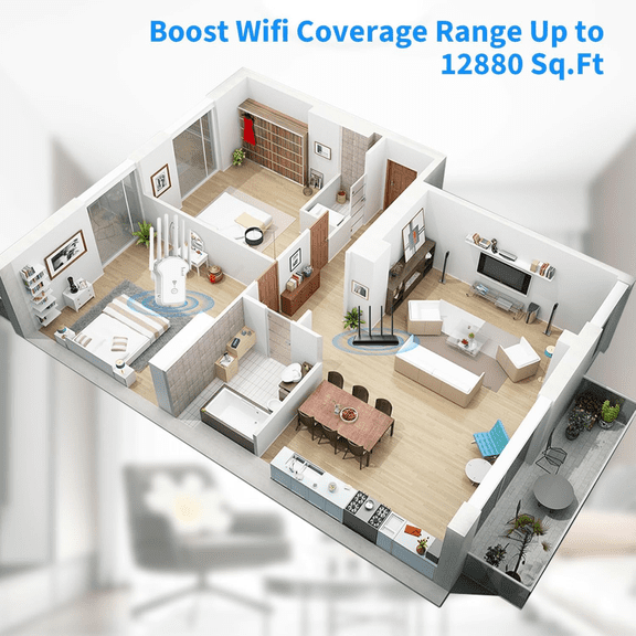 1200Mbps WiFi Extender Signal Booster, Dual Band 5G 2.4G WLAN Repeater Wireless Internet Amplifier For Home Coverage (C)