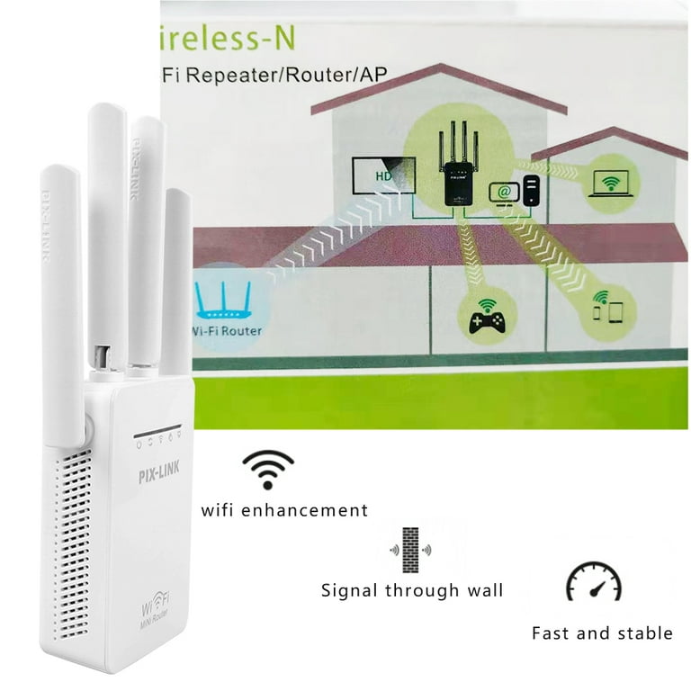 WiFi Range Extender, 1200Mbps Signal Booster Repeater Cover up to 2500  Sq.ft, 2.4 & 5GHz Dual Band WiFi Extender, 4 Antennas 360° Full Coverage
