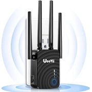 1200Mbps WiFi Range Extender, UeeVii Mini WiFi Repeater 2.4GHz/5.8GHz Dual Band, Wireless Access Point with 4 External Antennas