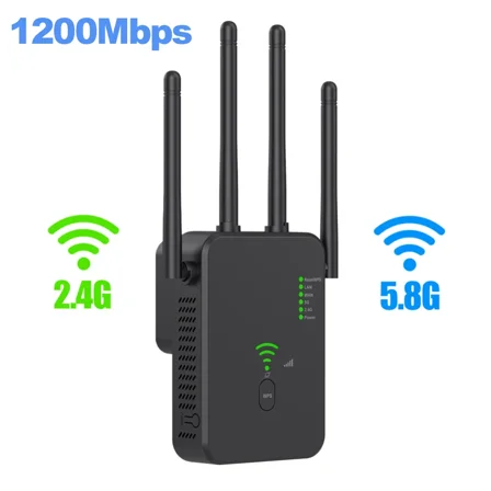 1200Mbps Wireless WiFi Repeater Wifi Booster Dual-Band 2.4G 5G WiFi Extender 802.11ac Gigabit WiFi Amplifier WPS Router