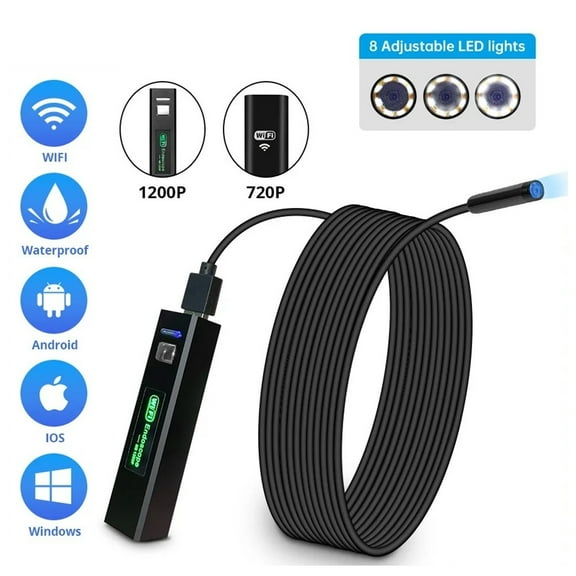 1200P/720P WiFi Endoscope Waterproof Inspection Snake Mini Camera USB Borescope for Car for Iphone & Android Smartphone