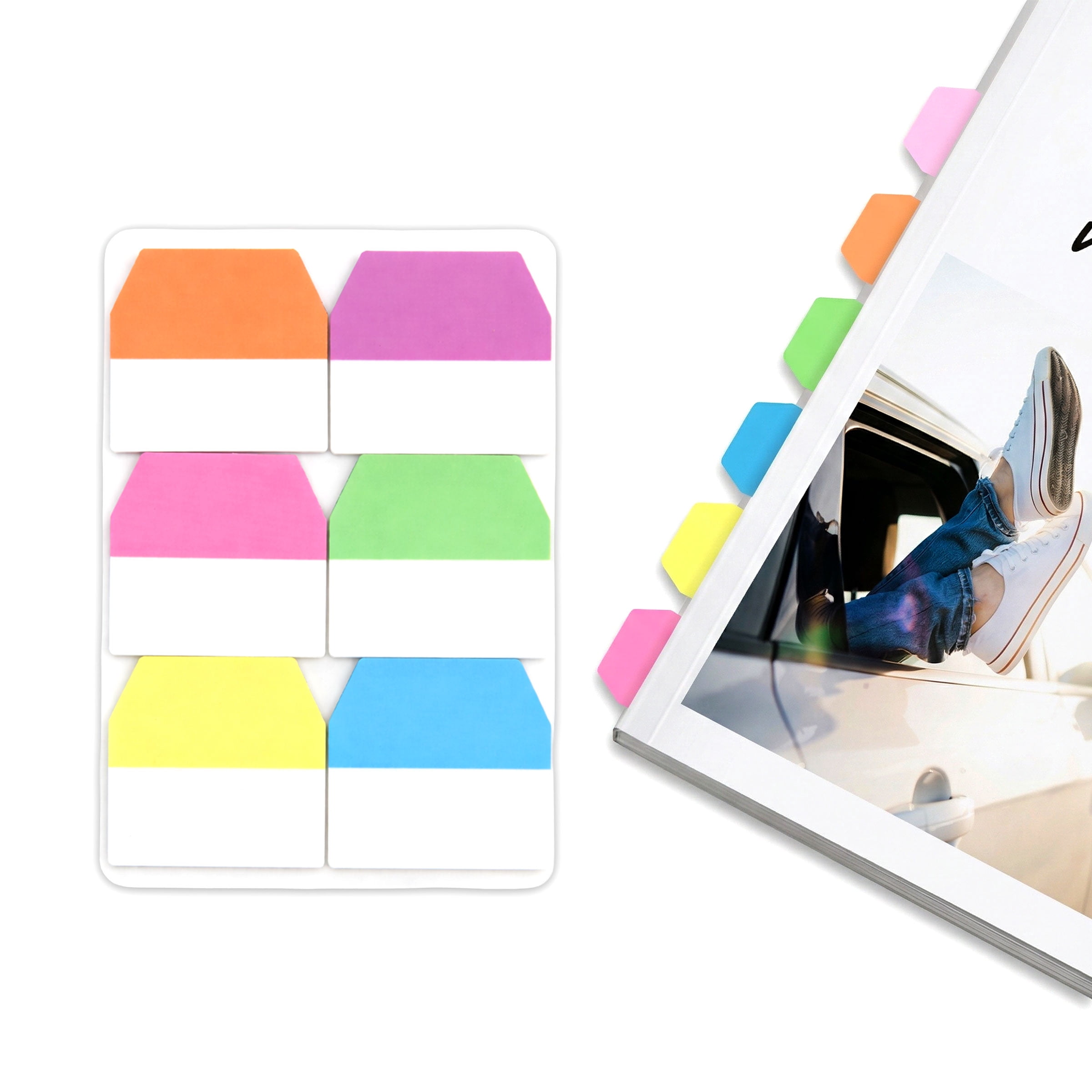 1200 Tabs Colored Index Stickers, 10 Packs, Writable Book Annotation ...