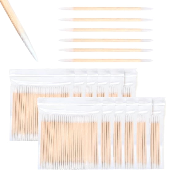1200PCS Pointed Tip Cotton Swabs, Double-end Precision Tip Cotton Swabs Microblading Cotton Swab for Makeup Nail Polish Remover Pen Disposable Makeup Touch Up Applicators Correcting Beauty Tools