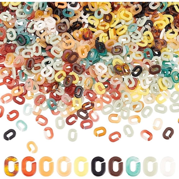 1200Pcs 10 Colors Acrylic Linking Rings Small Oval Linking Chain Rings Open Linking Rings Quick Link Connectors for Jewelry Glasses Cable Chains Making DIY Craft Inner Diameter: 5mm colorful
