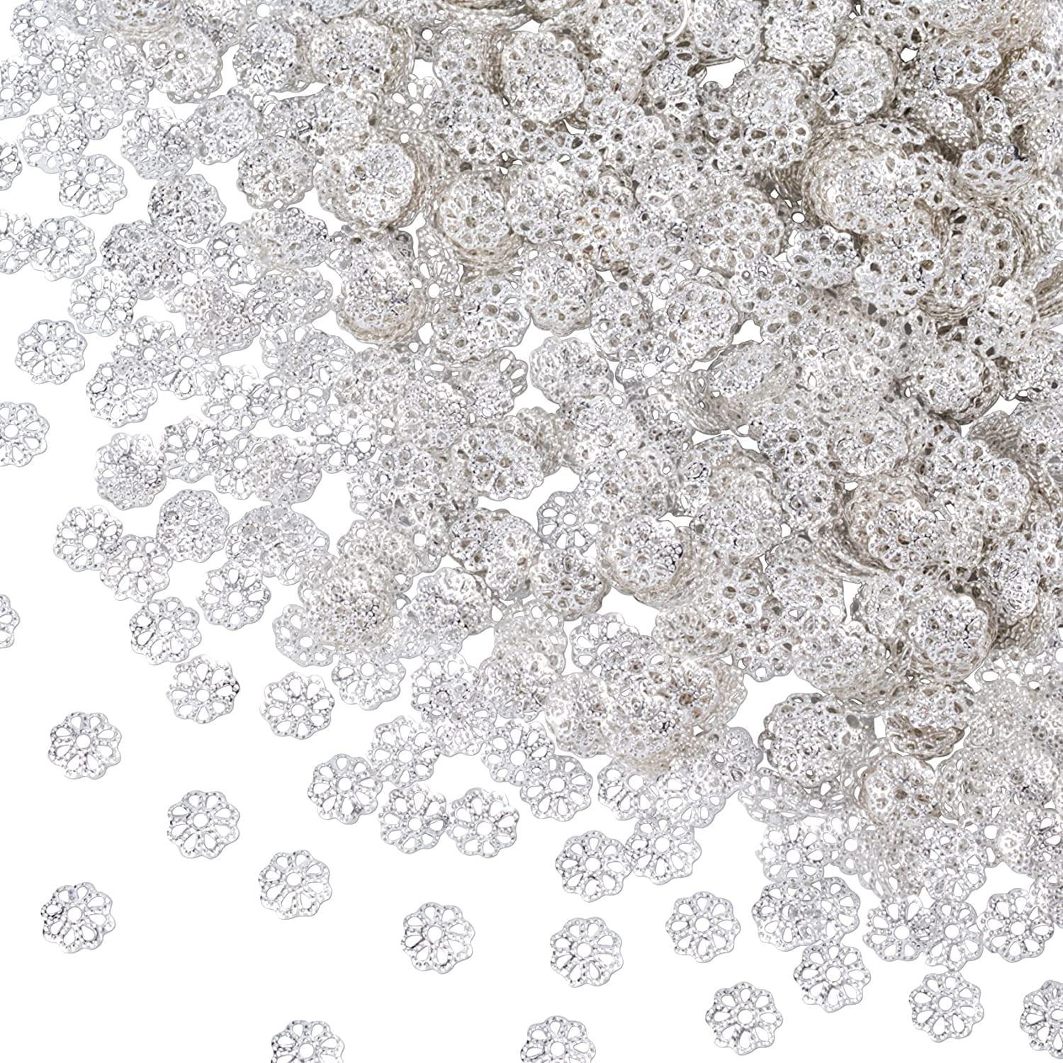 1200Pcs Flower Bead Caps Bead Caps Spacer Beads End Caps Necklace Bead