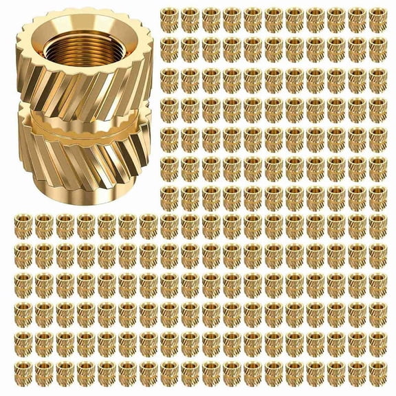 1200Pcs M3X5.7-OD4.6 Thread Knurled Brass Threaded Heat Set Heat Insert Embedment Nut for 3D Printer