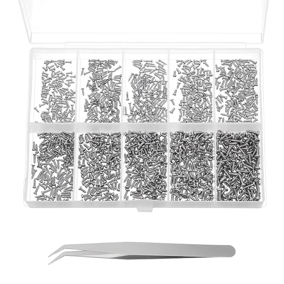 1200Pcs Micro Screw Repair Kit, Mini Watch Screws Assortment for Glasses, Electronics, Clocks, Mobile Phone