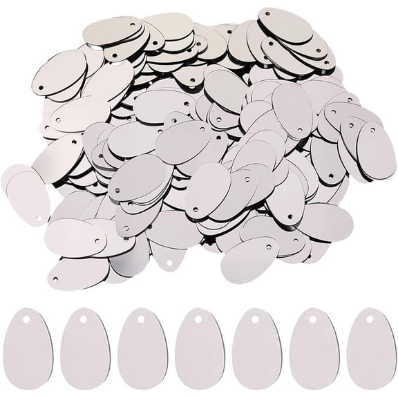 1200Pcs Oval Shaped Sequins Flat Silver Sequin Bulk PVC Glitters Embroidery Loose Hole Sewing Rhinestone Paillettes Spangles for DIY DIY Arts Crafting Jewelry Making Wedding Christmas Ornaments