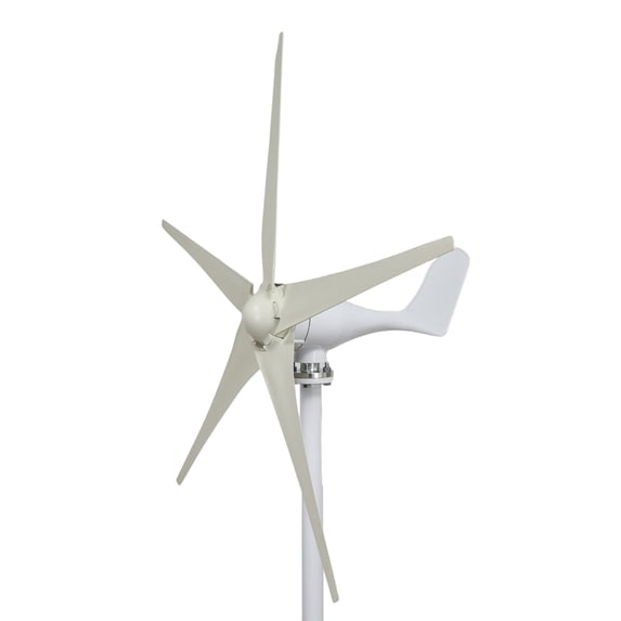 Seipola 1200W 12V Wind Turbine Generator Kit, 5-Blade Vertical Axis Spiral Wind Power Generator for Home Use, White