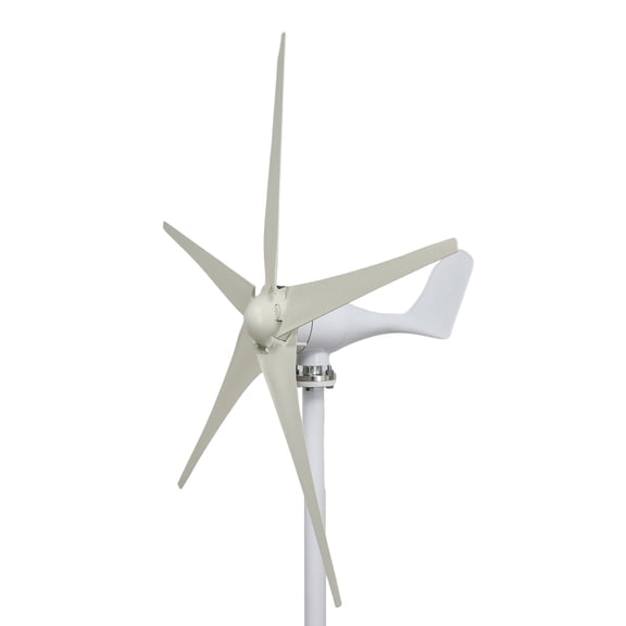 Seipola 1200W 12V Wind Turbine Generator Kit, 5-Blade Vertical Axis Spiral Wind Power Generator for Home Use, White