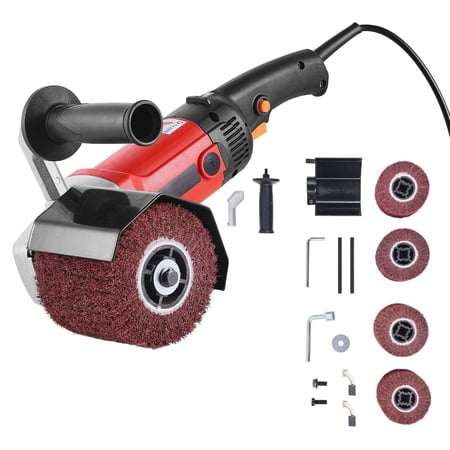 1200W 6 Variable Speed Electric Polisher Buffer, Handheld Metal Polisher with 4 Fiber Wheels for Stainless Steel & Non-Ferrous