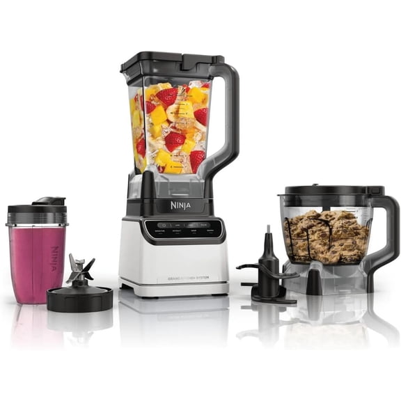 1200W Blender with 4 Auto-iQ Presets for Smoothie Extract Chop Dough 72oz Pitcher 8-Cup Food Processor Single-Serve Cup Total Crushing & Pro Extractor Blades White