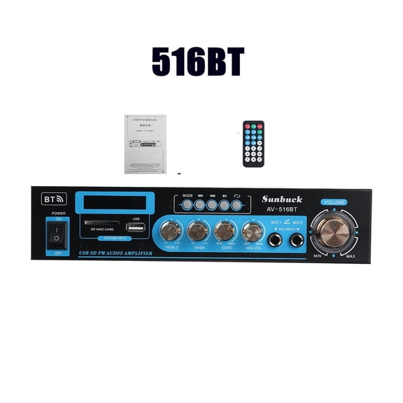 1200W Bluetooth Amplifier 2CH HIFI Stereo Power AMP USB FM Radio Car Home Theater With Remote Control ,Powerful Sound Quality