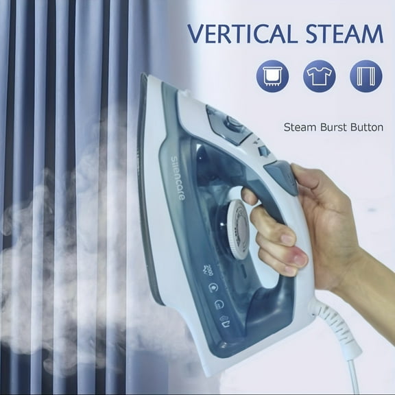 1200W Clothes Iron with Non-Stick Soleplate - Adjustable Thermostat, Overheat Protection & Variable Steam Control, Travel Essential Steamer for Home & Travel